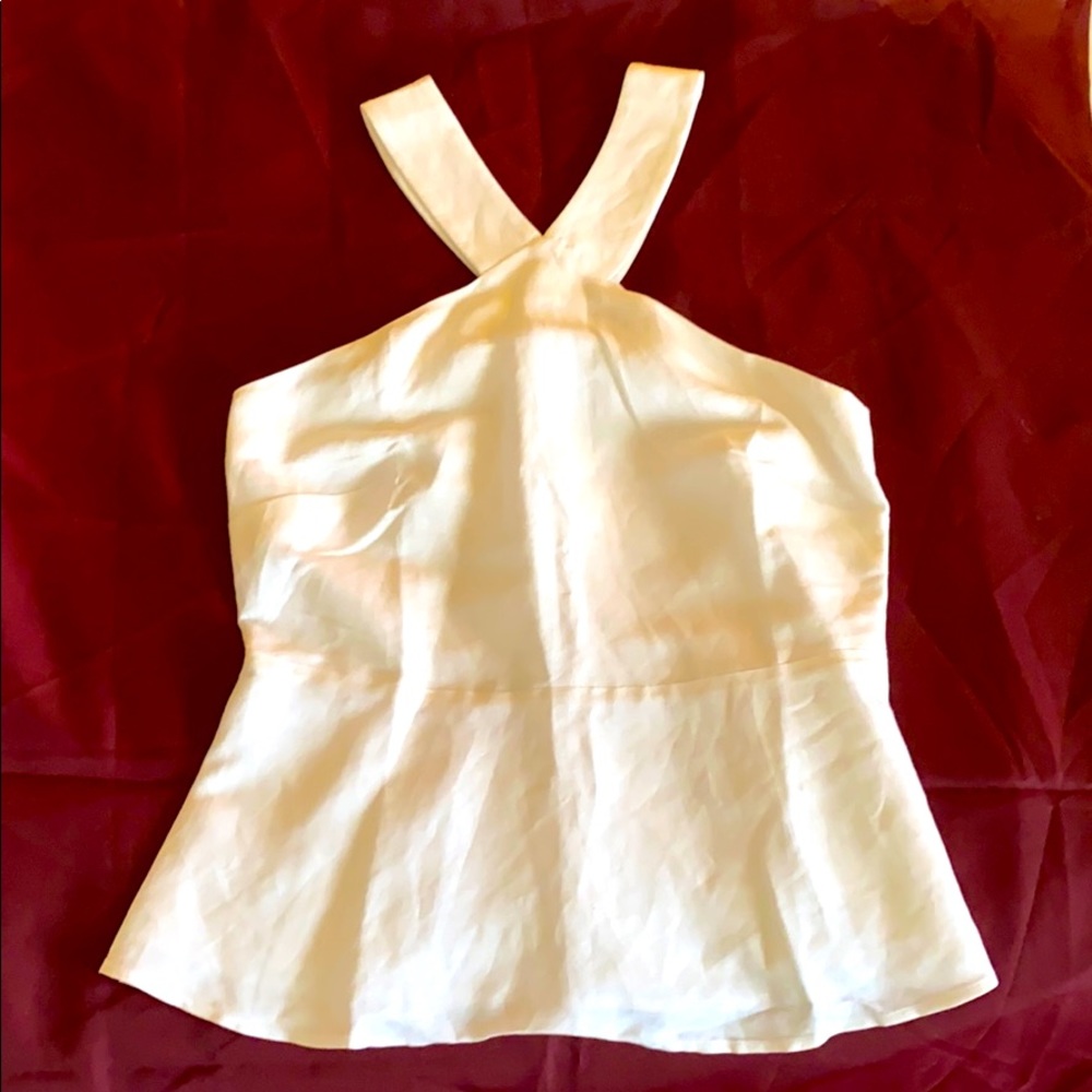 White Linen Top by Ann Taylor